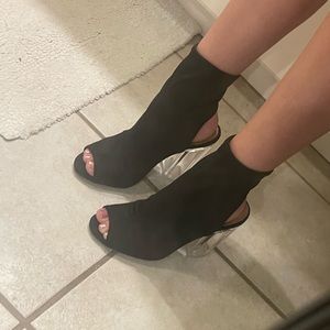 Black bootie heels